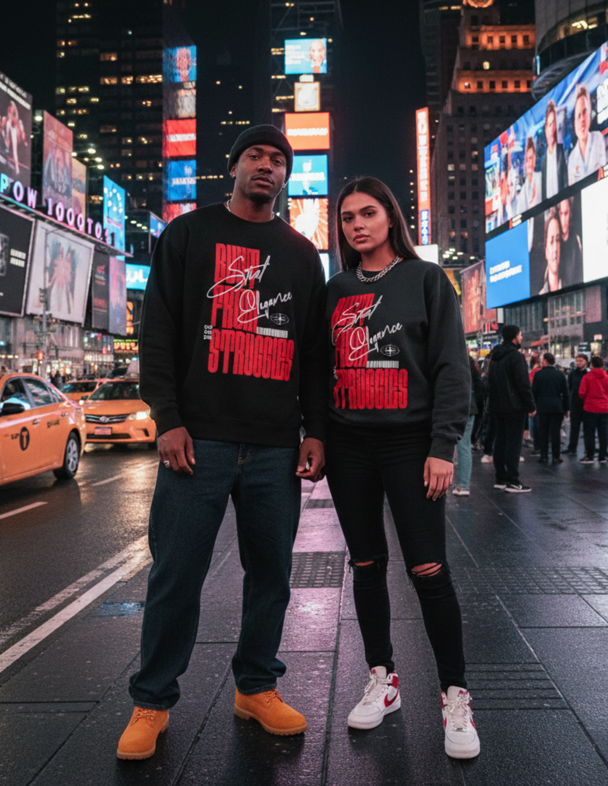 Bold Statement Crewneck Sweatshirt - 'Stand For Elegance' Theme