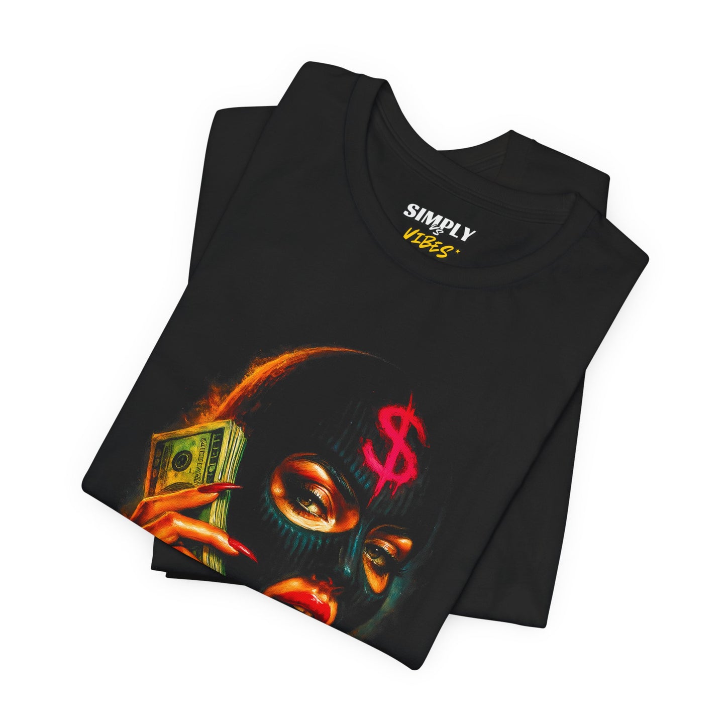 "Money Talks" Ski Mask Graphic Tee – Premium Black Streetwear T-Shirt