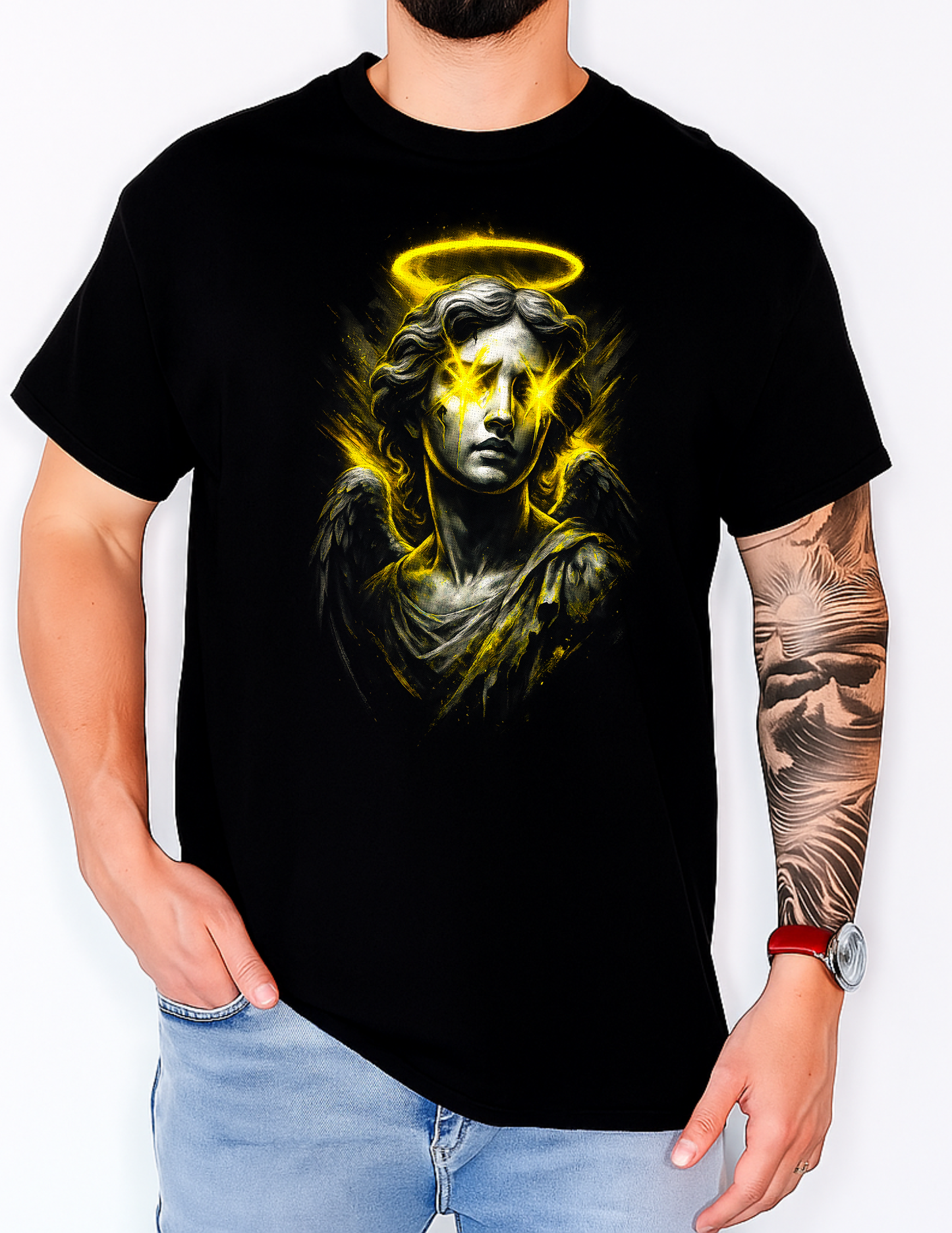 Golden Halo Angel Graphic Tee – Urban Streetwear Aesthetic T-Shirt