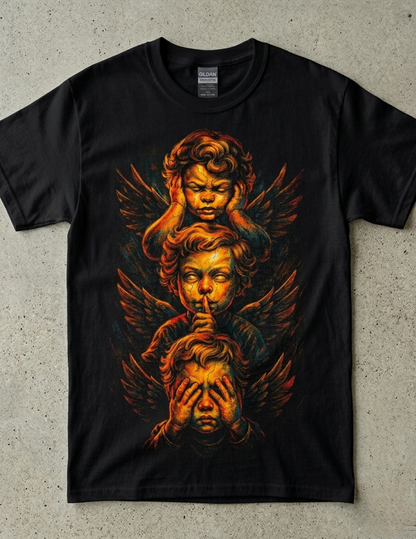"See No Evil, Hear No Evil, Speak No Evil" DTF Graphic T Shirt