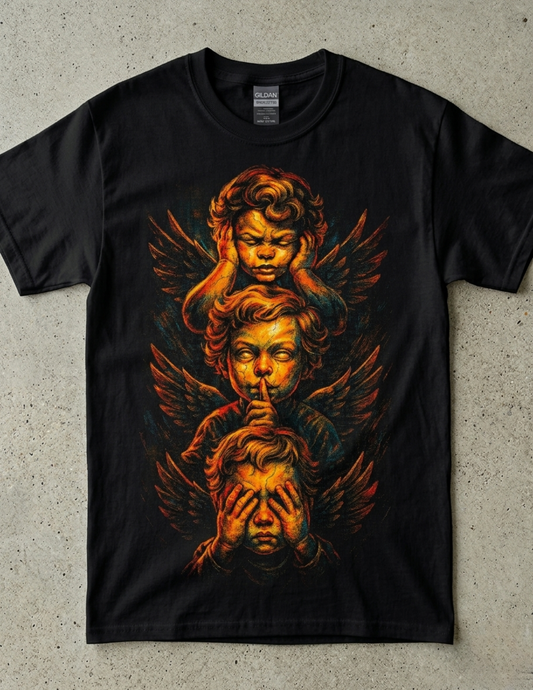 "See No Evil, Hear No Evil, Speak No Evil" DTF Graphic T Shirt