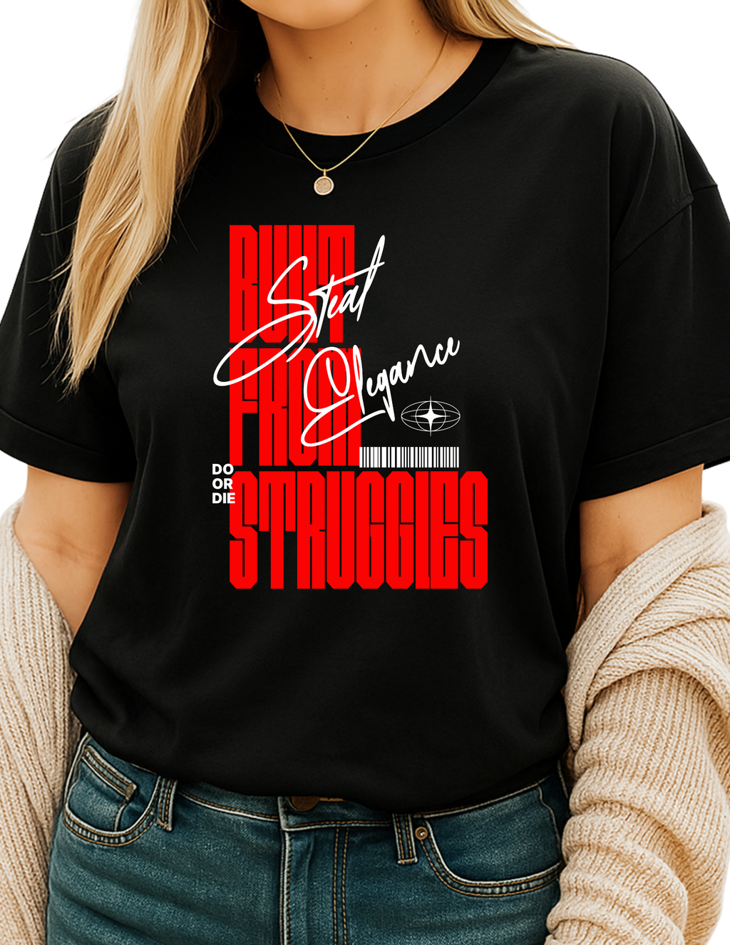 Built From Struggles – Street Elegance Hustle Graphic T-Shirt
