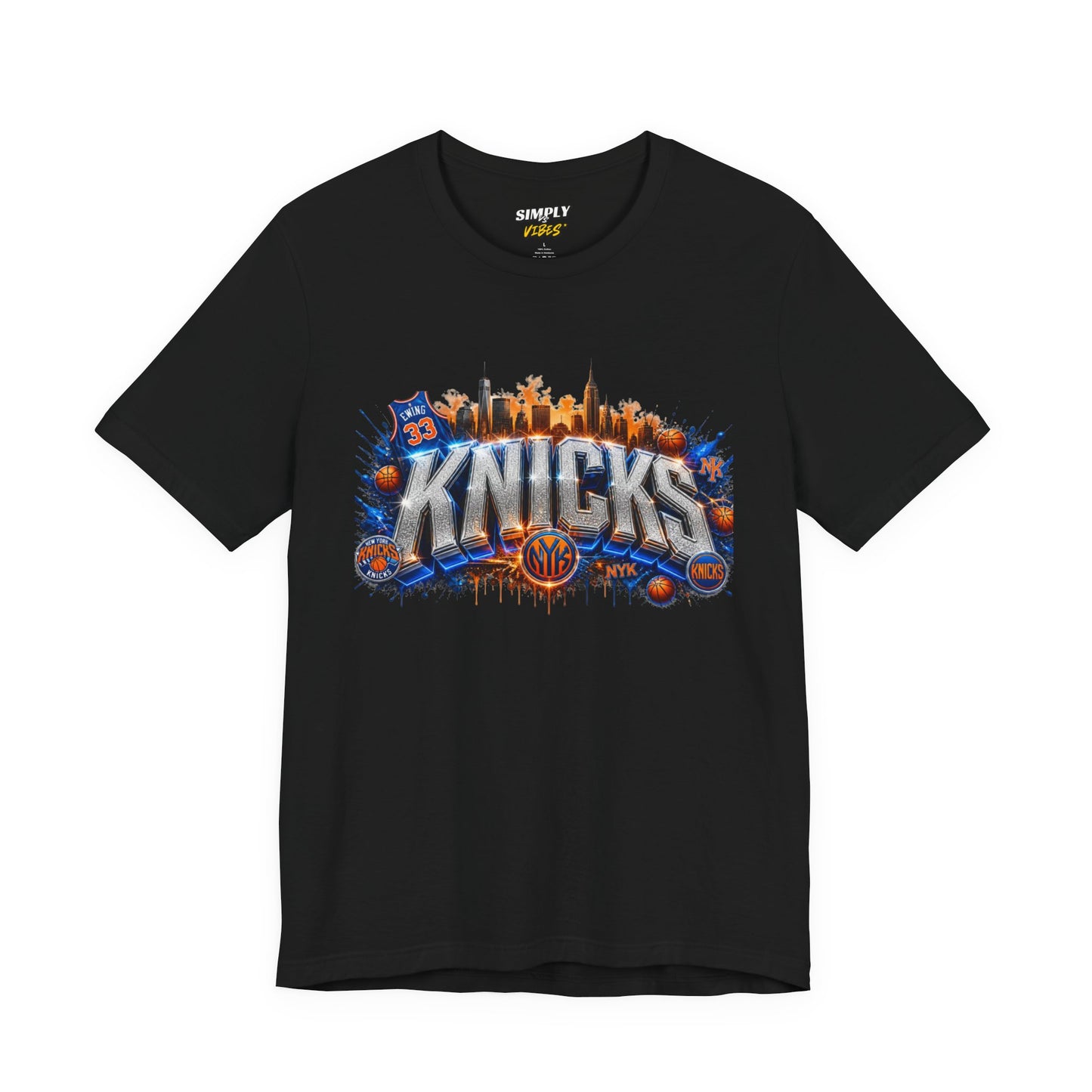 NY Basketball Skyline Graphic Tee - Gildan Custom DTF Print Streetwear Shirt
