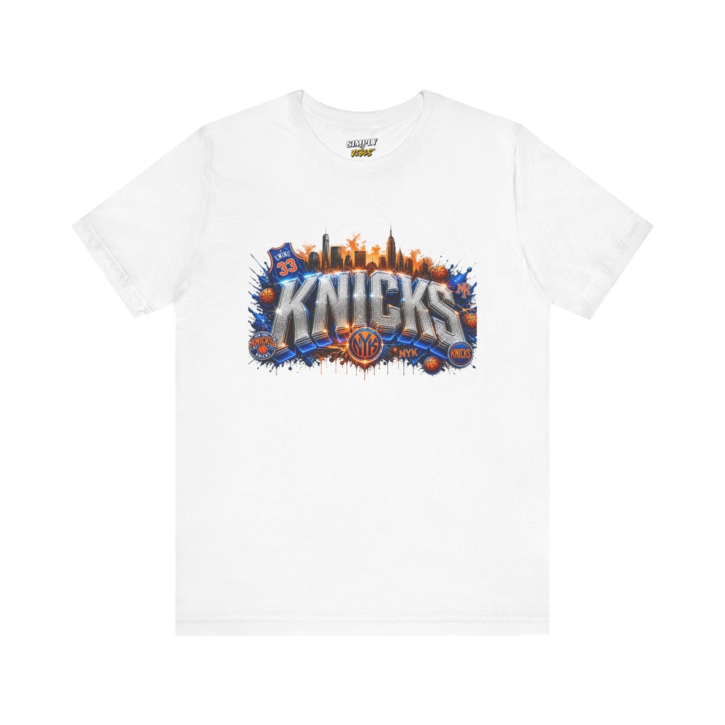 NY Basketball Skyline Graphic Tee - Gildan Custom DTF Print Streetwear Shirt