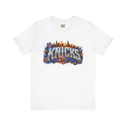 NY Basketball Skyline Graphic Tee - Gildan Custom DTF Print Streetwear Shirt